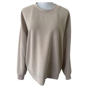 Lululemon Softstreme Perfectly Oversized Cropped Crew Sweatshirt Sz 8 Riverstone